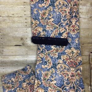 Elegant Blue and Gold Patterned Curtains